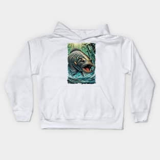 Arapaima Monster fish Amazon River For EXTREME ANGLERS / Pirarucu / Paiche Kids Hoodie